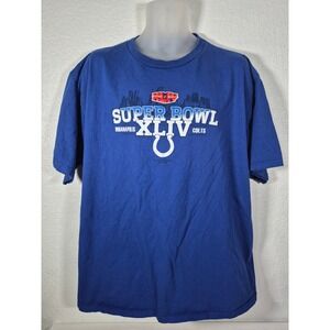 Indianapolis Colts Super Bowl XLIV T-Shirt Mens Blue 2010 South Florida Size XL